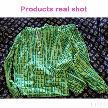 

Billie Eilish Green Hoodies Pants Suit Bad Guy Fashion Tracksuit Unisex Casual Hoody Pants Sets Billie Eilish Letter Sweatshirt