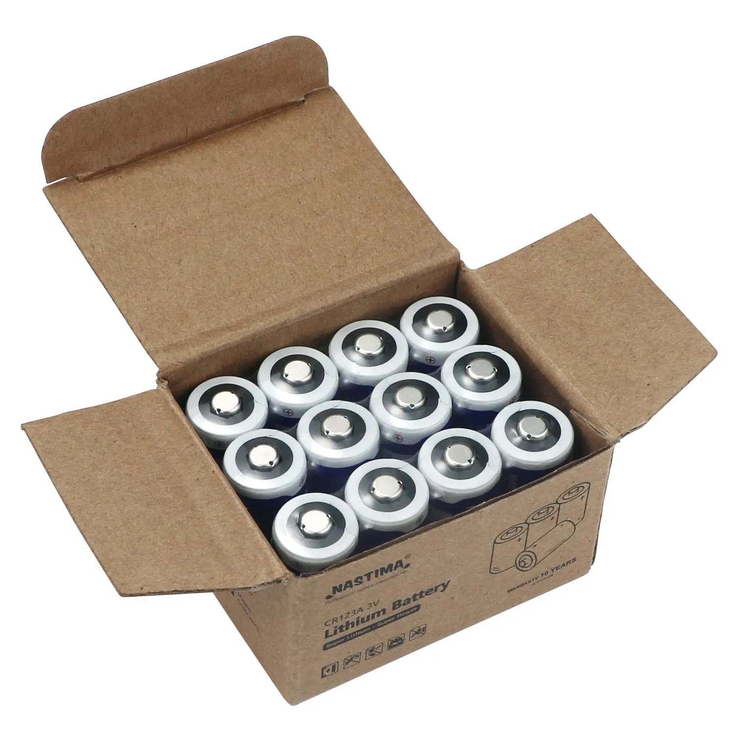 12Pack/Box CR123A 3V Lithium Batteries 1600mAh High Power for Flashlight Camera Toys