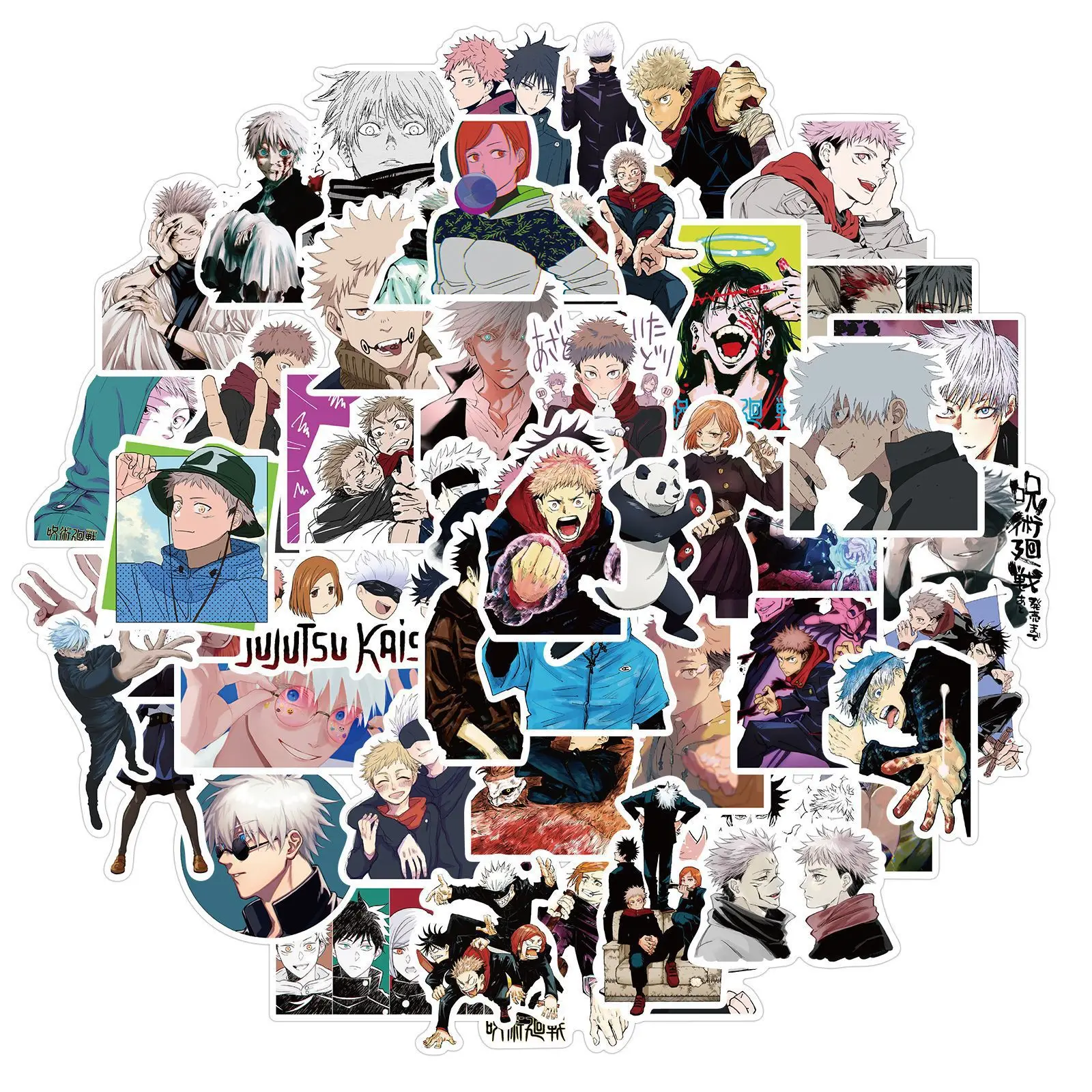 

50pcs Anime Jujutsu Kaisen Sticker Yuji Itadori Gojo Satoru Stickers Waterproof Decals Skateboard Sticker For Laptop Suitcase