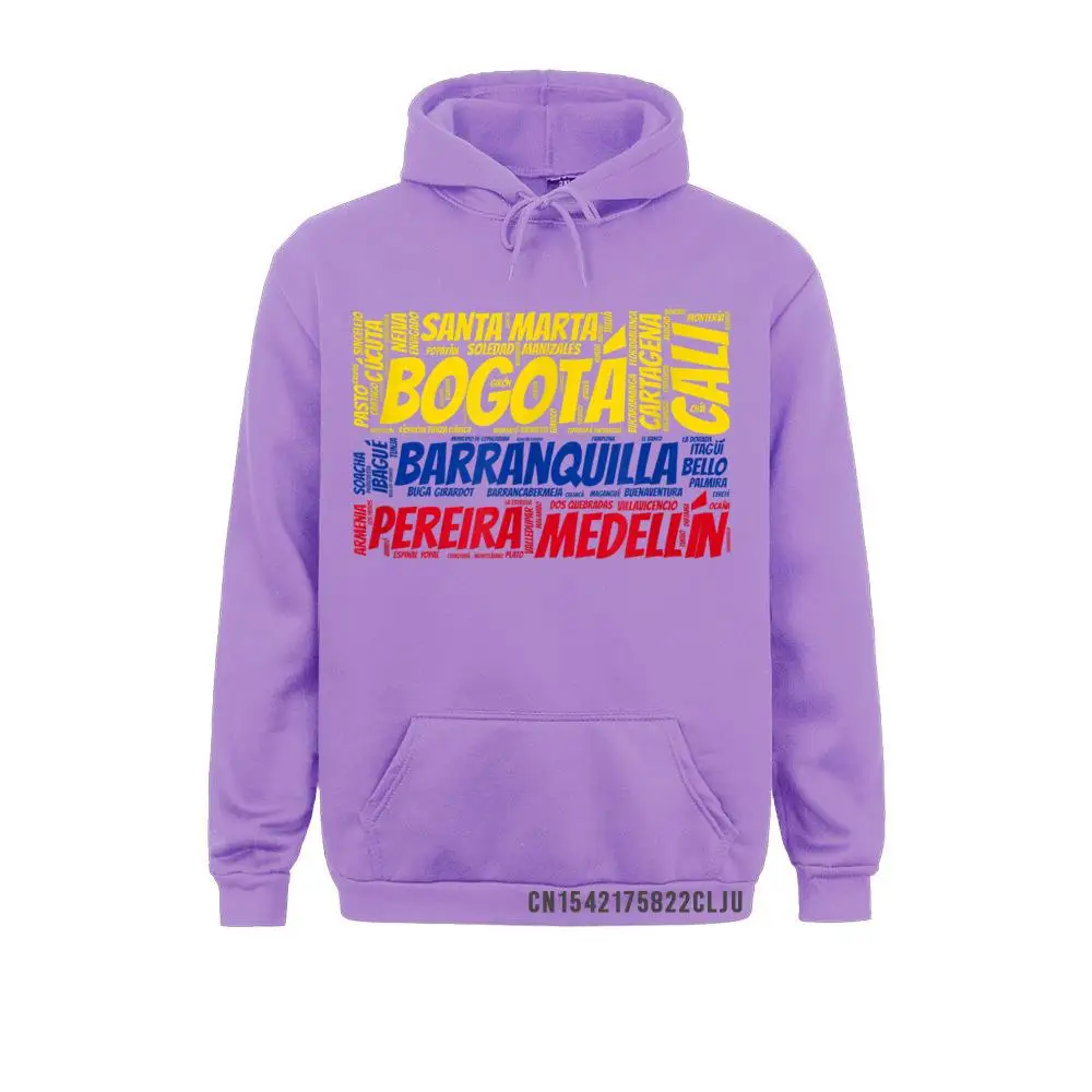 Young 2021 Fashion Hoodies Fall Sweatshirts cosie Long Sleeve Colombia Flag with City Names Word Art T-Shirt__97A3043 Sportswears Colombia Flag with City Names Word Art T-Shirt__97A3043purple