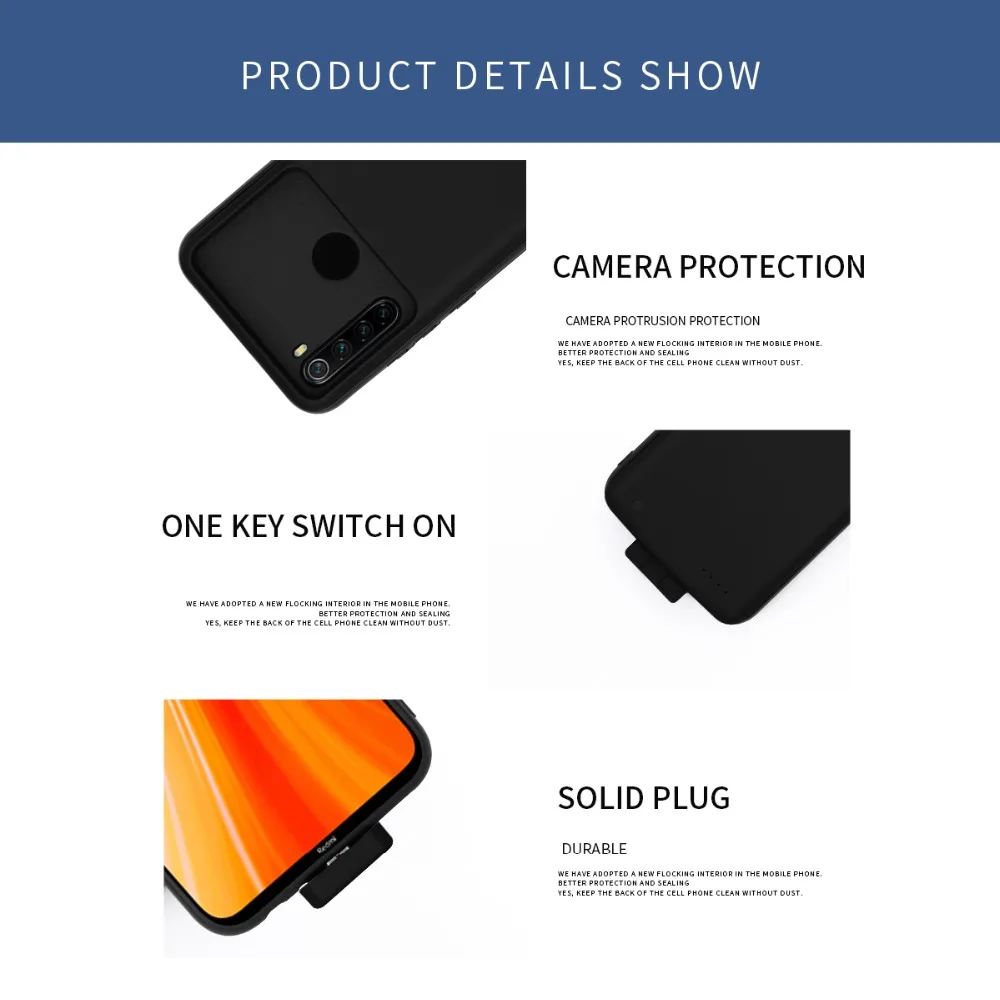 7000 мАч для Xiaomi Redmi Note 8 Note 8 Pro, чехол для зарядного устройства, Внешний чехол для смартфона, внешний аккумулятор, Note 8 Pro, чехол для питания s