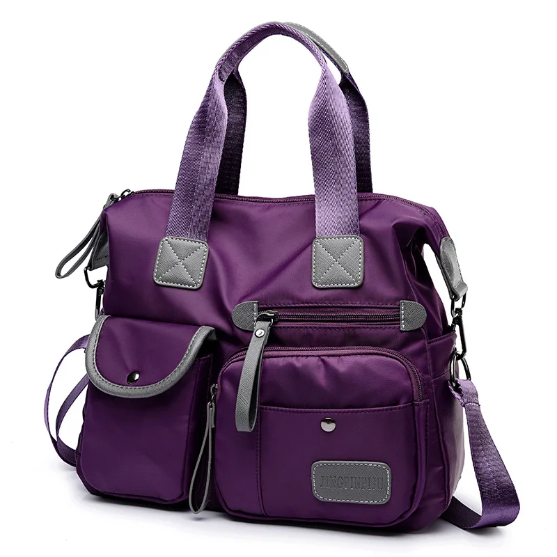 

Nylon Cloth WOMEN'S Bag 2018 New Style Autumn And Winter Waterproof Solid Color Large Capacity Hand Messenger Bag a Generation o