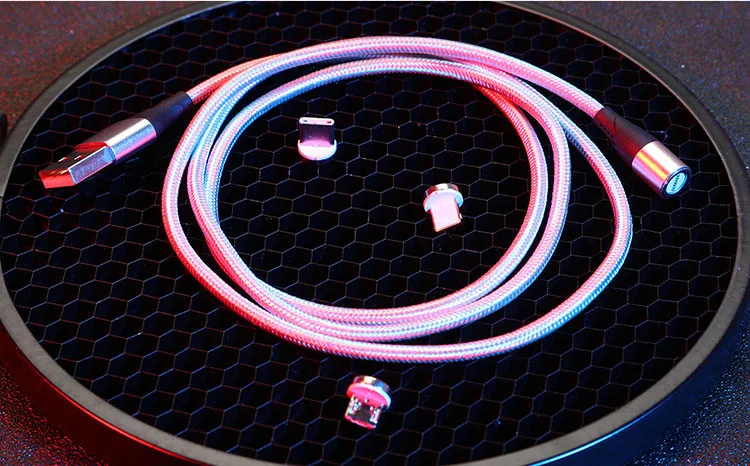 Круглый Магнитный кабель, 3 А, быстрая зарядка, USB кабель для iPhone, зарядное устройство, Micro USB кабель, Магнитная Зарядка, usb type-C кабель, USB-C провод