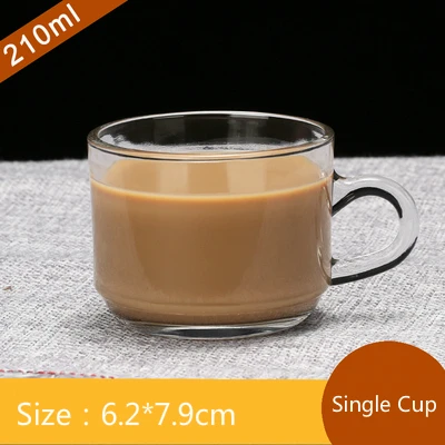 Европейский прозрачный кофейный комплект из чашки и блюдца бытовой ароматизированный чай чашка Термостойкое Стекло эспрессо капучино латте воды молока - Цвет: Single Cup A