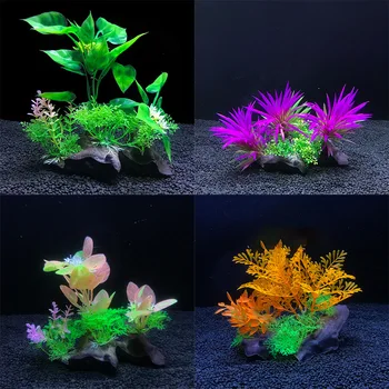 

Aquarium Decorations Home Artificial Simulation Green Plants Fish Tank Grass Aquarium Seaweed Decor 15CM Aquarium Accessories