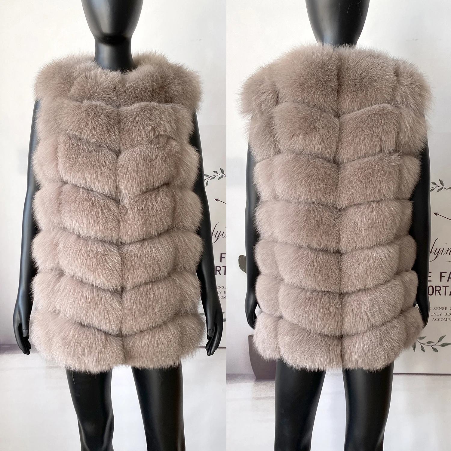 2020 New Women's Winter Real Fur Coat High Quality  Natural Fox Fur Vest Fashion Luxurious Warm Sleeveless Dark buckle jacket bubble coat women