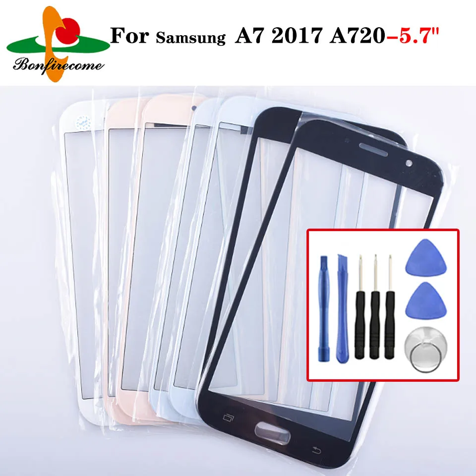 Для Samsung Galaxy A7 2017 A720 A720M SM-A720F A720F сенсорный экран ЖК передний Стекло Внешний