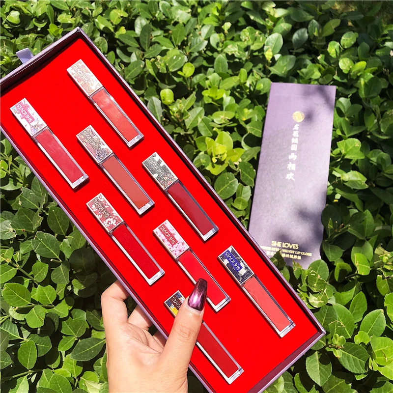 

8PCS/SET Matte Lip Gloss Liquid Lipstick Waterproof Long Lasting Moisturizer Velvet Lipstick Lip Tint Cosmetic With Gift Box