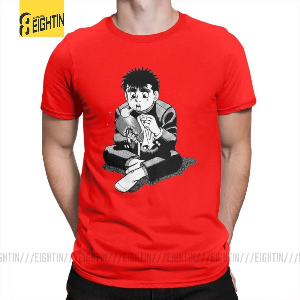 Hajime No Ippo Makunouchi, футболки с коротким рукавом, новинка, футболка, мужская, с принтом, вырез лодочкой, очищенный хлопок, футболки, спорт, бокс - Цвет: Красный