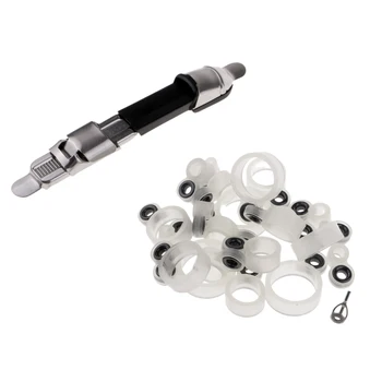

23pcs Silicone Ceramic Fishing Rod Guides Rod Repair Kit DIY with Reel Seat