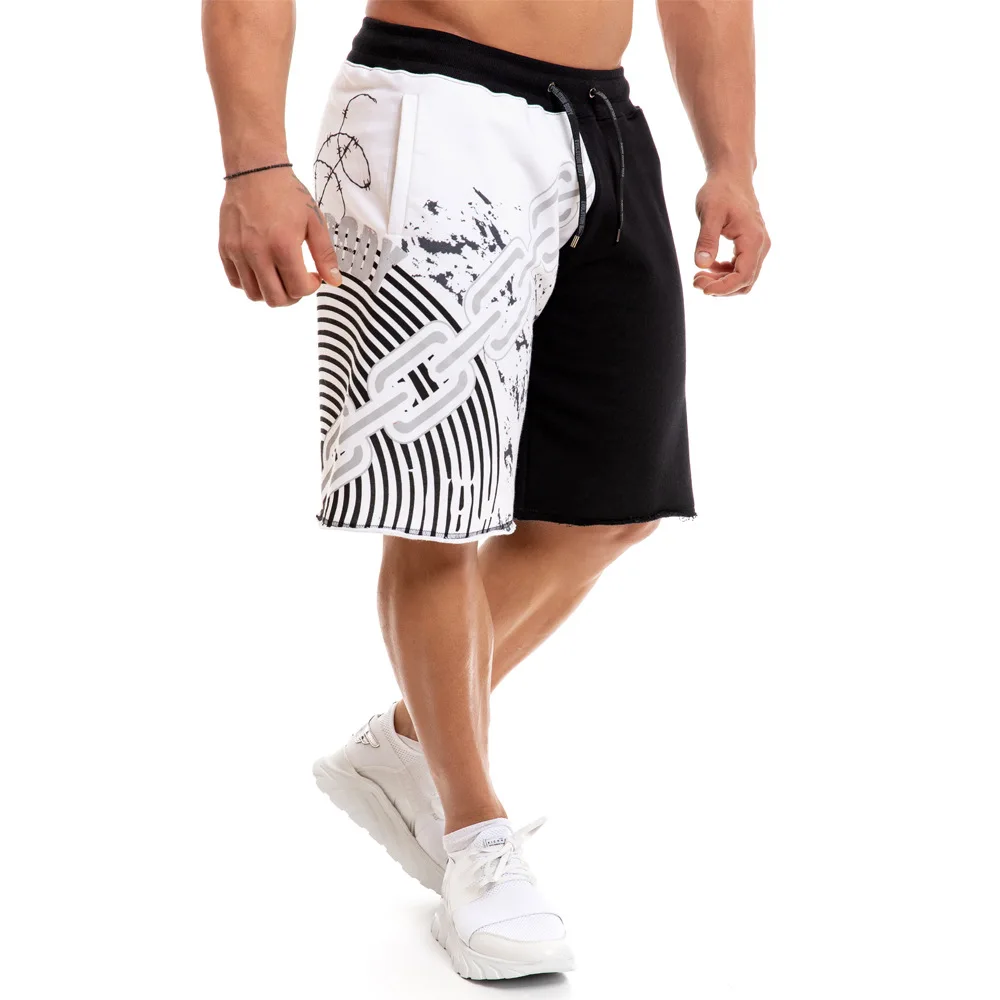 

2019 high-end new men's new cotton shorts men's loose shorts fitness bodybuilders men's brand sports pants fitness shorts