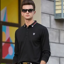 3D Embroidery Polo Shirt Fashion Long Sleeve Polo Shirt New Arrivals Male cotton Casual Business Homme 8911