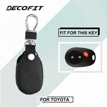 

Leather Key cover fit for Toyota Sienna Tacoma Tundra Sequoia Keychain Keybag Remote Case Protection Shell Fob Car-Styling
