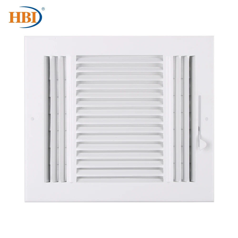 

HBI 3-Way W10"*H8" Straight-Blade Ventilation Grille Air Outlet Valve Air Supply Register Air Vent Cover Steel Ceiling/Sidewall