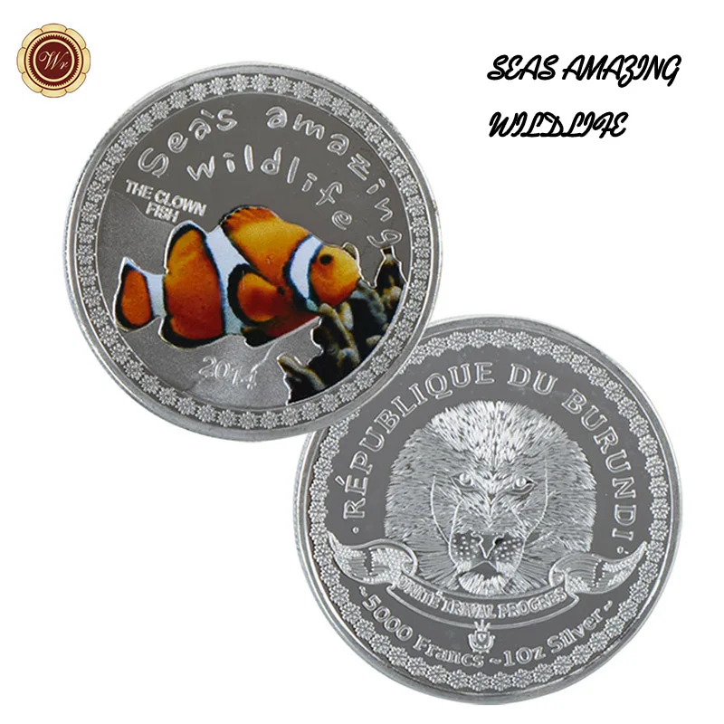 Посеребренные монеты, украшение для дома, милые животные, рыба, серебряная металлическая монета, коллекционные поддельные монеты, металлические поделки, лучший подарок для бизнеса - Цвет: style 10