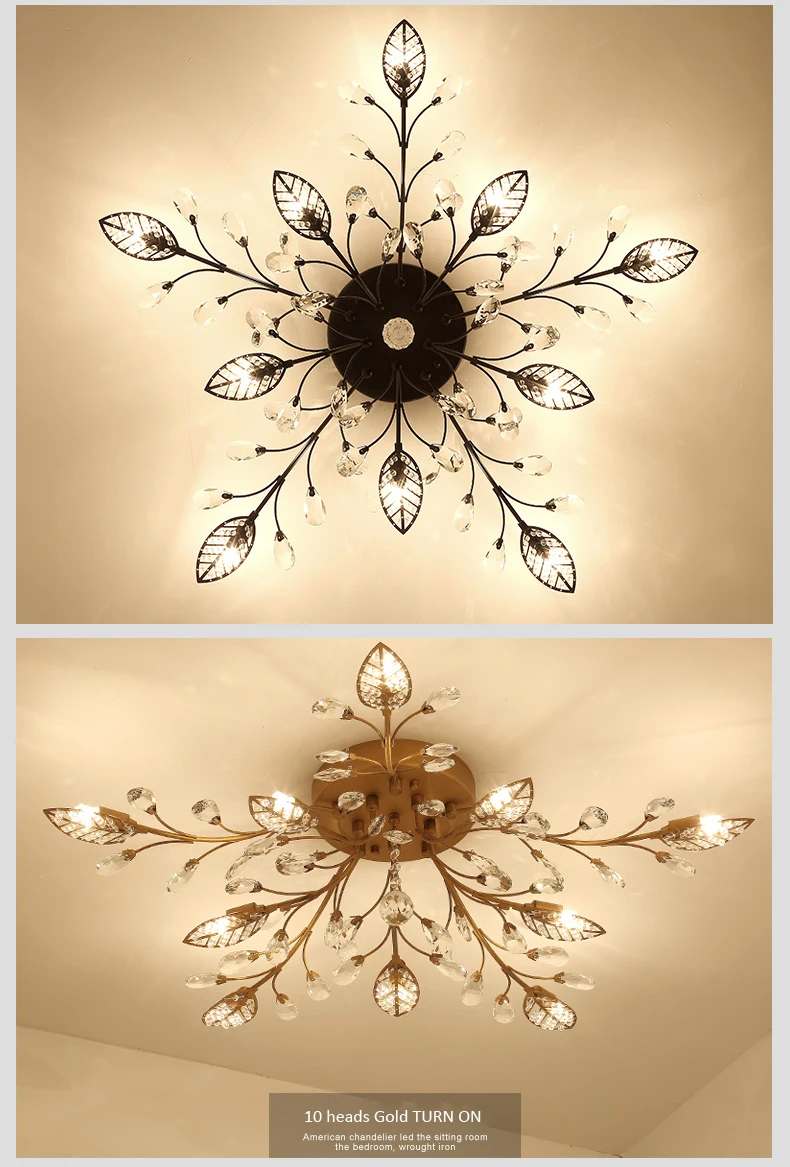 Lustre de cristal, moderno, para teto interno,