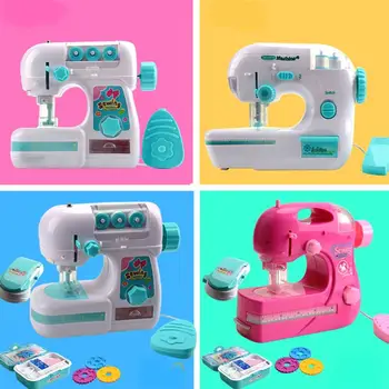 

Mini Electric Sewing Machine Toy Set Simulated Sewing Machine Toy Kit Household Small Sewing Cloth Device Home Decor 2020 New