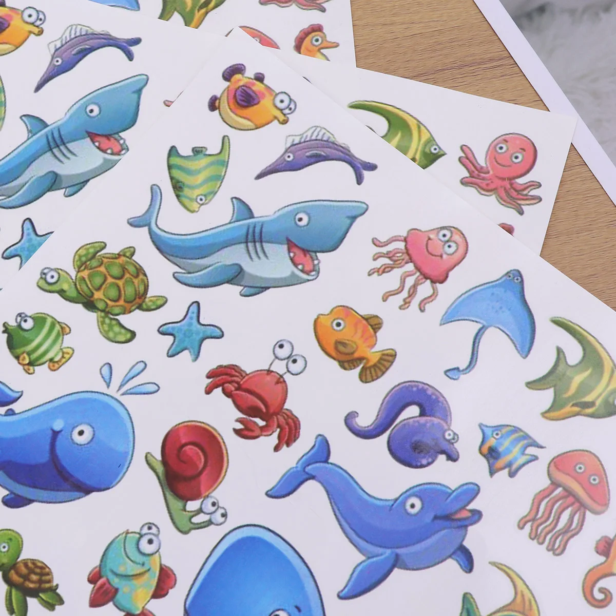 4 шт. наклейки морские животные смешанный стиль Рыба Мультфильм самоклеющиеся детские наклейки для игрушек книги альбом украшения подарки