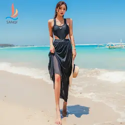 Напрямую от производителя продажа Sanqi купальный костюм цельнокроеное Сетчатое платье сексуальное похудение живота покрытие небольшой