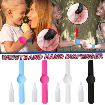 

Hand Sanitizer Disinfectant Sub-packing Silicone Bracelet Wristband Hand Dispenser Wearable Hand Sanitizer Dispenser Pumps adult