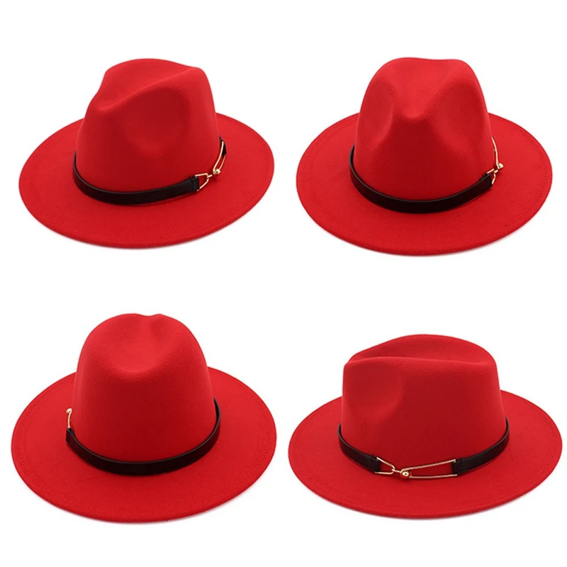 Женская Фетровая Шляпа Fedora, зимние шляпы с широкими полями, осенняя мода, церковная женская имитация шерсти, мужская фетровая шляпа