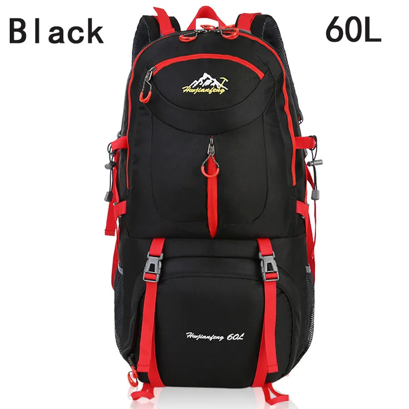 40л 50л 60л наружные водонепроницаемые сумки рюкзак мужской горный Альпинизм спортивный рюкзак походный рюкзак женская Сумка для кемпинга дорожная сумка - Цвет: Black 60L