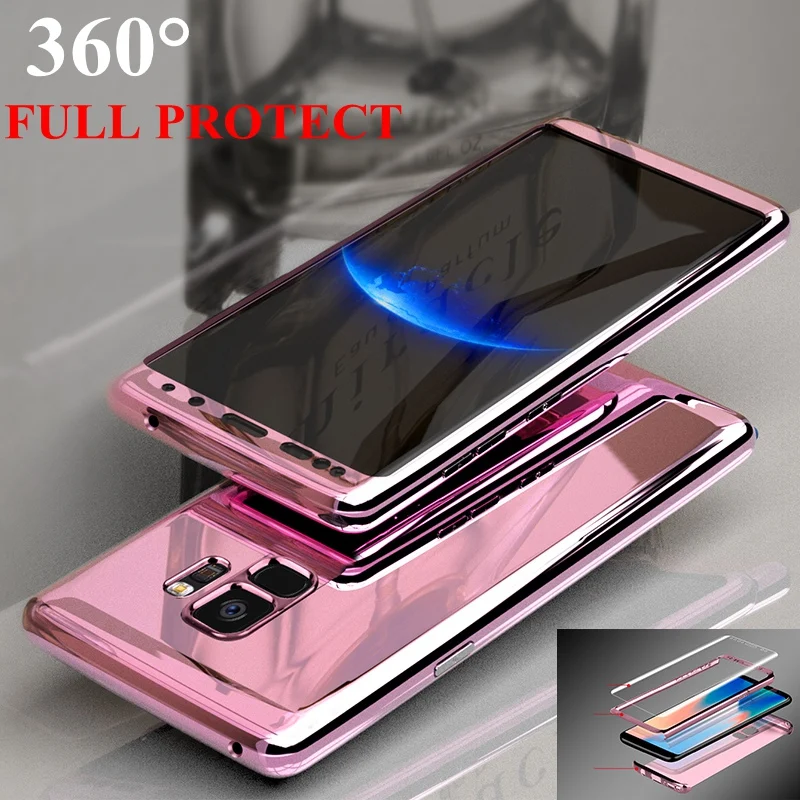 Чехол для Samsung S10 Plus с полным покрытием 360 дюйма зеркальный чехол чехлы Galaxy S10E S9 S8 S7