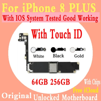 

256GB Original unlocked for iphone 8 Plus Motherboard with Touch ID for iphone 8Plus Logic Boards With IOS Fingerprint function