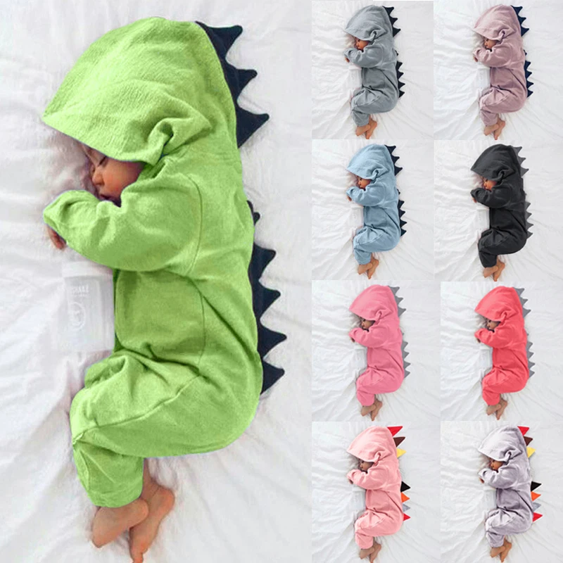 

Autumn Winter Newborn Baby Boy Clothes Dinosaur Baby Rompers Cotton Hoodie Newborn Girl Onesies Infant Costume Boys Outfits