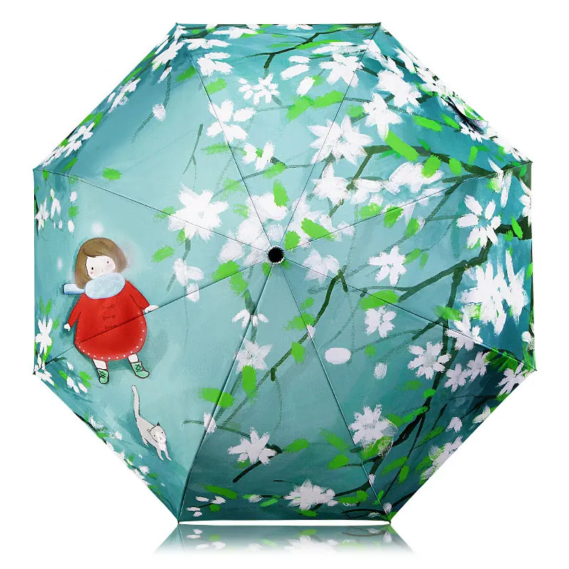 

Original Design Beautiful Women Umbrella for Rain Sun Protection Begonia Flower Pattern Fashion Folding Parasol Girls Good Gift