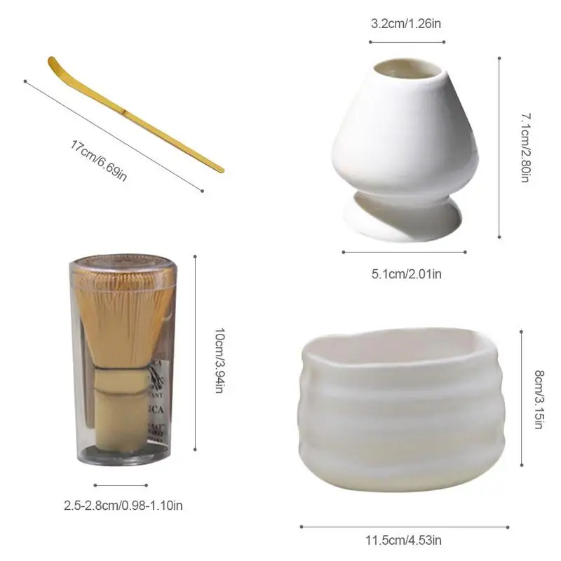 High Quality Tea Set Matcha Tea Sets Mixing Bowl Set Bamboo Ceramic Japanese Ceremony Tool Combination Spoon Gift Kit