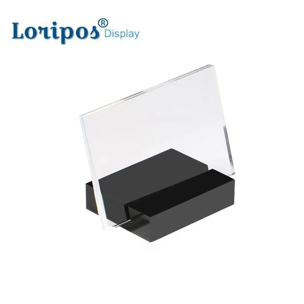 90*60mm Acrylic Sign Holder Display Stand Slant Back Desk Sign Holder Frame Label Display Desk