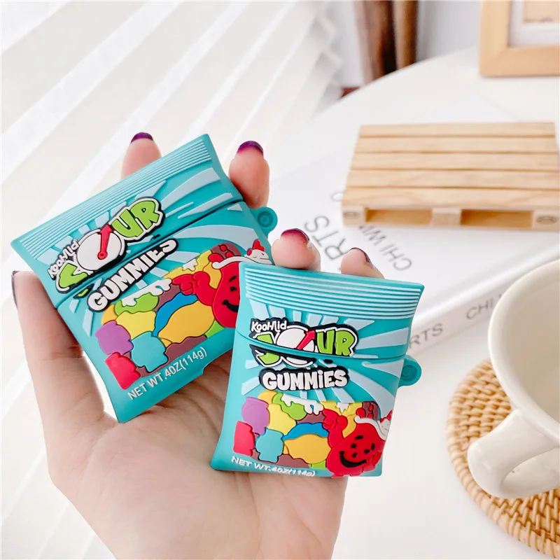 3D Luxury Earphone Case For AirPods 1 2 3 Pro sweet sugar chocolate Potato Chips soft silicone Wireless Headset bluetooth case