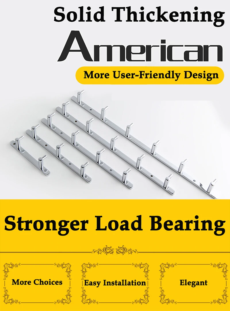 2/3/4/5/6pcsSliver Electroplating Multi-function Towel Hooks Wall Mounted Hooks Duty Home Kitchen Wall Door Coats Clothes Hook
