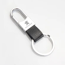 Металлический+ Кожаный Автомобильный брелок, брелок для ключей, Автомобильный интерьер для peugeot 208 308 408 508 2008 3008, автомобильный значок, аксессуары