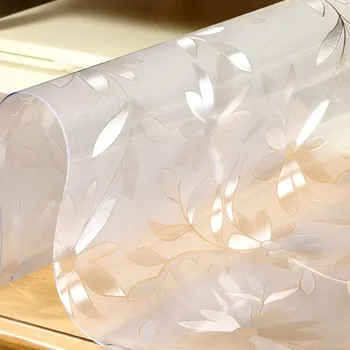 

Transparent Table Cloth Clip Flower Tablecloth Kitchen Table Mats TV Cabinet Desk Mat Home Decor Desk Mat Soft Glass Antependium