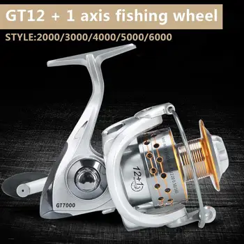 

Fishing Rod Spool Gear Fly Fishing Wheel Fishing Wheel Trolling Reel Alloy 12+1BB Silver Fishing Reel Durable