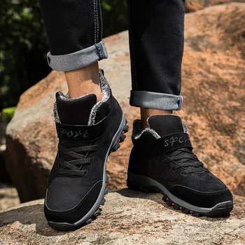 

Outdoor Suede Work Boots Add Cotton Keep Warm Men's Shoes Autumn Winter Boots for Men Trainers Large Size Unisex Couple Boot A2