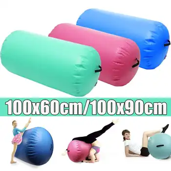 

90x100cm Air Roller Inflatable Gymnastics Gym Air Mat Floor Home Gymnastics Exercise Inverted Backflip Round Column Tumbling Mat