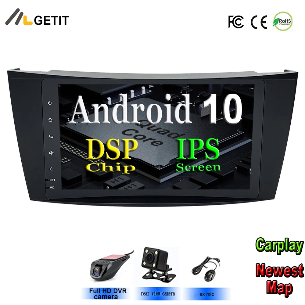DSP IPS экран Android 10 Автомобильный мультимедийный плеер для Mercedes/Benz W209 W463 W219 W211