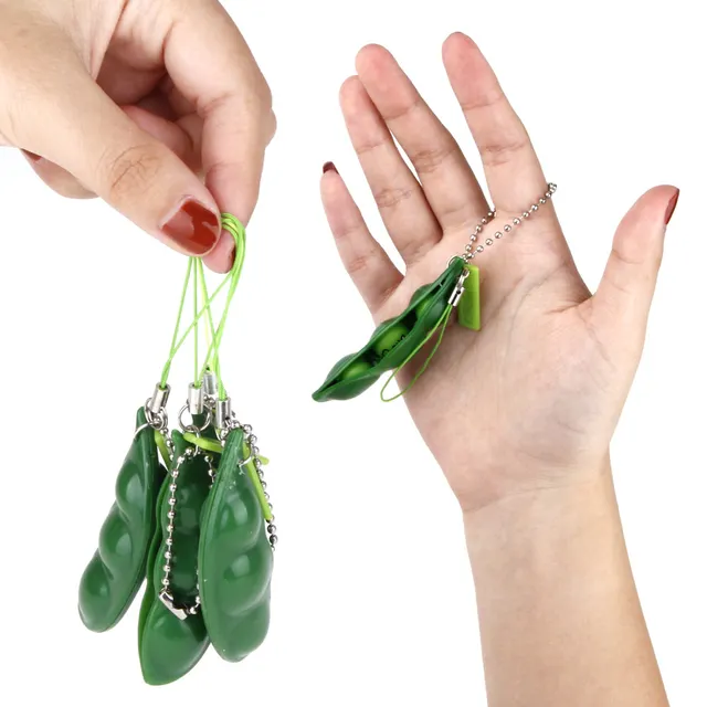 Fidget Toys Squeeze Peas Beans & Peanuts Anti Stress Edamame Keychain Squishy Soybean  Funny Stress Reliever for Children Gift 4