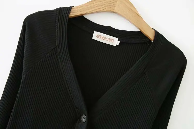 

F6 Spring Clothing New Style 2019 Large Size Dress Plus-sized Increase the Fat Mm Long Slimming Knitted Cardigan Dress 177