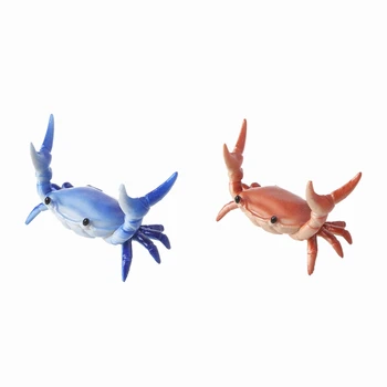 

2 Pcs New Creative Cute Crab Pen Holder Weightlifting Crabs Pen Holder Bracket Storage Rack Gift Stationery,Red & Blue