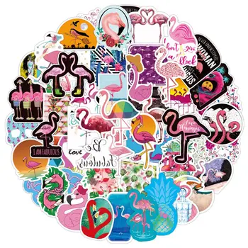 

50Pcs/pack Pink Flamingo Stationery Stickers Decorative Stationery Scrapbooking Diy Diary Album Decoration Sticker Label
