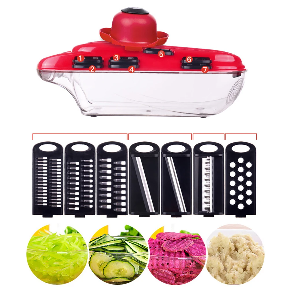 

Dropship 7 In 1 Upgraded Vegetables Slicer Manual Vegetable Cutter Salad Maker Patato Onion Cutter Gadgets for Dropshipping