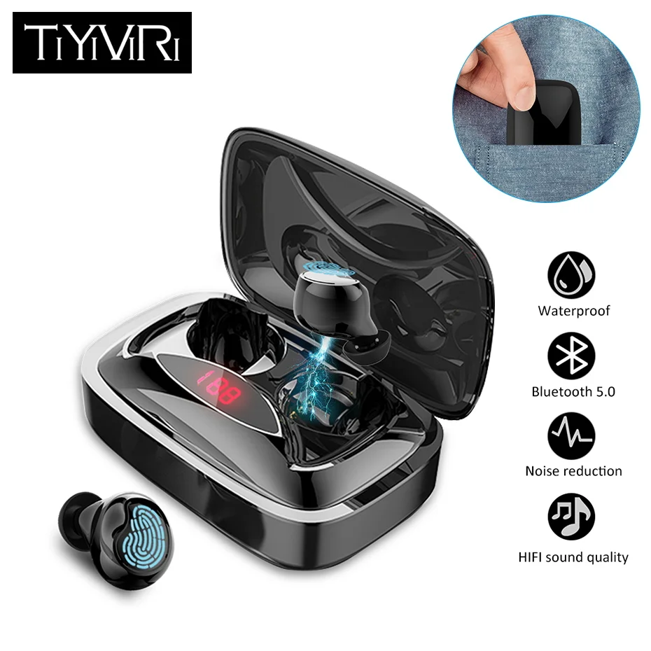 

TiYiViRi X29 TWS Mini Magnetic Wireless Bluetooth Earphone Fingerprint Touch In-Ear waterproof Earbud With Mic For Xiaomi iPhone