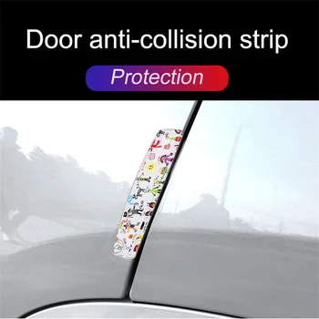 

4pcs White Graffi Car Door Side Stickers Glue Guard Strip Anti-collision Buffer Universal Car Accessories for KIA Optima Forte