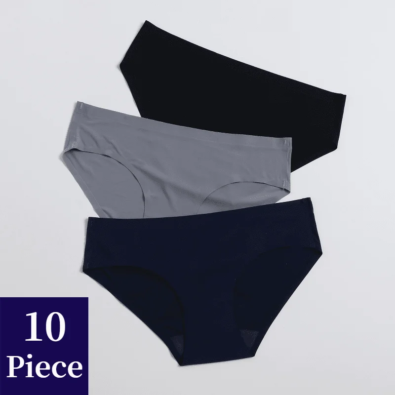 Whpc 10pcs/set Women's Panties Solid Seamless Underwear