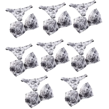 

Julexy Luxury High-End Push Up Bra Set Abc Print Fashion Bra Brief Sets Women Cotton G String Underwear Panty Set