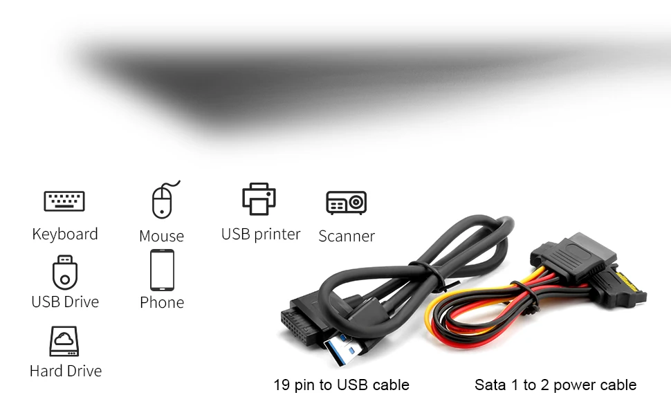 Rocketek USB 3,0 PCI-E Плата расширения 5 портов концентратор адаптер внешний контроллер Экспресс 19pin USB кабель SATA разъем питания шнур